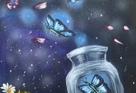 "Светещи пеперуди" (Картина акрил) – 40лв